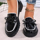 Women's Casual Patent Leather Bow Loafers