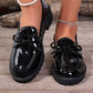 Women's Casual Patent Leather Bow Loafers