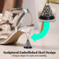 📢📢35% OFF !! ⏰Rhinestone Ankle Strap Sandals with Sculptural Heel