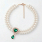 📢📢50% OFF !! ⏰Pet Pearl Necklace with Heart Gem Pendant