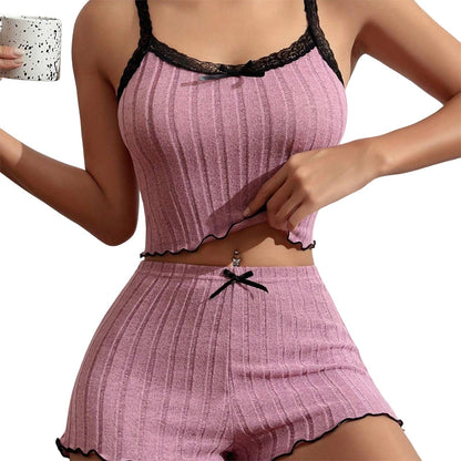 Ribbed Knit Cami & Shorts Pajama Set