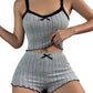 Ribbed Knit Cami & Shorts Pajama Set