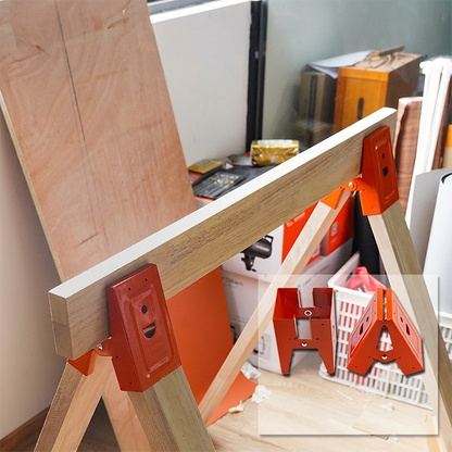 🪚 LIMITED-TIME 50% OFF! 💪 Heavy-Duty Sawhorse Bracket with Down Clamp – Anti-Slip, Quick Assembly, Steel Build ✨
