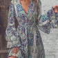 📢📢50% OFF !! ⏰Women's Elegant Paisley Print V-Neck Flared Sleeve Dress