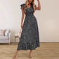 📢📢50% OFF !! ⏰Women's V-Neck Smocked High Waist Maxi Dress