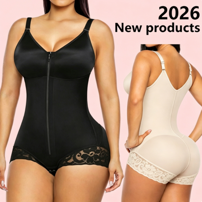 👙 LIMITED-TIME 50% OFF! 💥 Women's Tummy Control Zip Bodysuit – 360° Compression, Adjustable Straps, Hourglass ✨