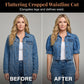 📢📢Last Day-50% OFF!!⏰ Women's Puff Short Sleeve Cropped Denim Jacket