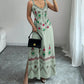 👗 LIMITED-TIME 50% OFF! ✨ Sleeveless Folk Print Slit Dress – Elegant V-Neck, A-Line Silhouette 💃