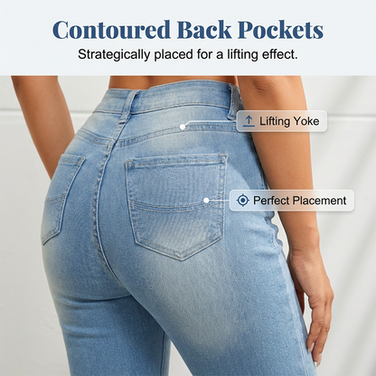 👖 LIMITED-TIME 50% OFF! 💥 Women's High-Waist Slim-Fit Capri Jeans – Stretch Fabric, Buttoned Hem, Contoured Pockets ✨