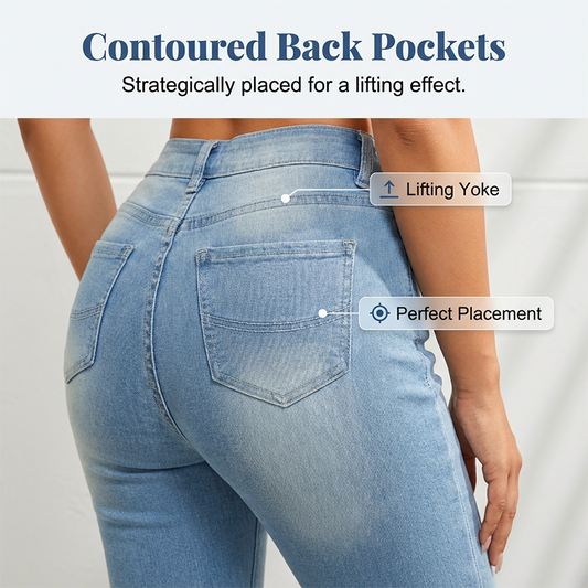 👖 LIMITED-TIME 50% OFF! 💥 Women's High-Waist Slim-Fit Capri Jeans – Stretch Fabric, Buttoned Hem, Contoured Pockets ✨