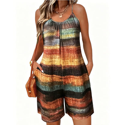 👗 50% OFF NOW! 🏝️ Women's Striped Spaghetti Strap Romper with Pockets – Lightweight, breezy & perfect for beach days, summer parties or travel – effortless chic 🌊