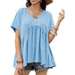 📢📢50% OFF !! ⏰Casual Loose Fit Pleated Flowy T-Shirt