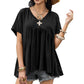 📢📢50% OFF !! ⏰Casual Loose Fit Pleated Flowy T-Shirt