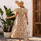 📢📢50% OFF !! ⏰Women's Floral V-Neck Smocked Waist Dress