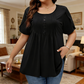 👚 LIMITED-TIME 50% OFF! ✨ Women’s Pleated Puff Sleeve Tee – Elegant Detail, Loose Fit, Chic 🌸