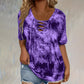 👚 LIMITED-TIME 50% OFF! ✨ Tie-Dye Lace-Up V-Neck Tee – Adjustable Fit, Soft Blend, Casual Chic 🌈