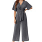 👗 LIMITED-TIME 50% OFF! ✨ Elegant V-Neck Jumpsuit – Wide Leg, Waist Tie, Breathable Fabric 💃