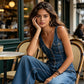 👖 LIMITED-TIME 50% OFF! 💥 Women's Denim Jumpsuit – Button-Front, Wide-Leg, Cotton Blend ✨