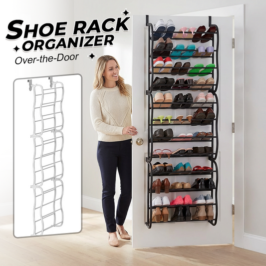 Over-the-Door Shoe Rack Organizer – 24 pockets & tool-free install – Fits standard doors, holds up to 24 pairs ✨