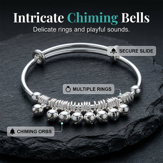 🔔 LIMITED-TIME 50% OFF! 💥 Adjustable Silver Bell Charm Bangle Bracelet – Playful Sound, Polished Finish, Coil Accents ✨