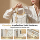 👜 LIMITED-TIME 50% OFF! ✨ Women's V-Stitched Satchel – Gold Hardware, Multi-Compartment, Top-Handle 🌸