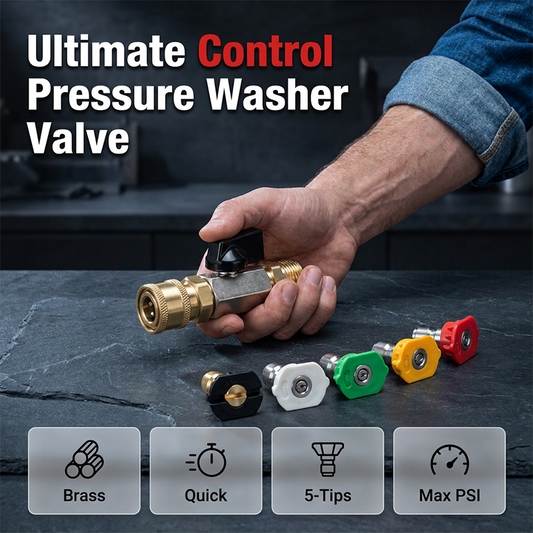 🔧 LIMITED-TIME 50% OFF! ✨ Pressure Washer Shut-Off Valve – Quick Connect, Brass, M22 Fitting 💦