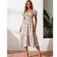 👗 LIMITED-TIME 50% OFF! ✨ Square Neck Floral Midi Dress – Smocked Bodice, Flowy Tiered Skirt, Romantic 🌸