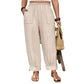 👖 LIMITED-TIME 50% OFF! ✨ Women's Cuffed Ankle Pants – Elastic Waist, Relaxed Fit, Patch Pockets 🌿
