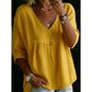 👚 LIMITED-TIME 50% OFF! ✨ Women's V-Neck Lace Trim Top – Flowey Silhouette, 3/4 Sleeves, Bohemian 🌸👚 LIMITED-TIME 50% OFF! ✨ Women's V-Neck Lace Trim Top – Flowey Silhouette, 3/4 Sleeves, Bohemian 🌸
