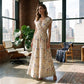 👗 LIMITED-TIME 50% OFF! ✨ Floral V-Neck Maxi Dress – Elegant Smocked Waist, Premium Fabric 💃