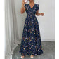 👗 LIMITED-TIME 50% OFF! ✨ Floral V-Neck Maxi Dress – Elegant Smocked Waist, Premium Fabric 💃