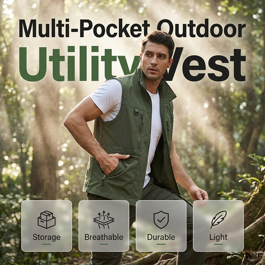 🎒 LIMITED-TIME 50% OFF! ✨ Men’s Mesh Work Vest – Multi-Pocket, Breathable, Heavy-Duty 🏔️
