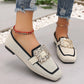 🥿 LIMITED-TIME 50% OFF! ✨ Square Toe Flat Shoes – Breathable Knit, Crystal Buckle, Slip-On 💎