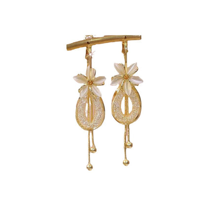 🌸 LIMITED-TIME 50% OFF! ✨ Flower Tassel Dangle Earrings – Opalescent, Sparkling, Dynamic 💫
