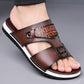 🩴 LIMITED-TIME 50% OFF! ✨ Men’s Faux Leather Slip-On Sandals – Dual-Texture, Cushioned, Durable Sole 🏖️