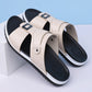 🩴 LIMITED-TIME 50% OFF! ✨ Men’s Faux Leather Slip-On Sandals – Dual-Texture, Cushioned, Durable Sole 🏖️