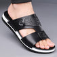 🩴 LIMITED-TIME 50% OFF! ✨ Men’s Faux Leather Slip-On Sandals – Dual-Texture, Cushioned, Durable Sole 🏖️