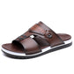 🩴 LIMITED-TIME 50% OFF! ✨ Men’s Faux Leather Slip-On Sandals – Dual-Texture, Cushioned, Durable Sole 🏖️