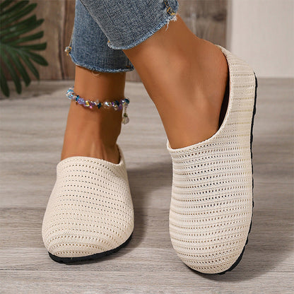 🩴 LIMITED-TIME 50% OFF! ✨ Women’s Breathable Knit Mules – Slip-On, Lightweight, Cushioned 🌸