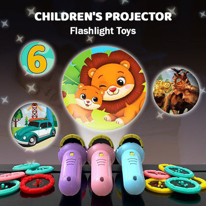 🔦 LIMITED-TIME 50% OFF! 💥 Children's Projector Flashlight Toy – 2-in-1, No Focus Needed, Gentle Light ✨