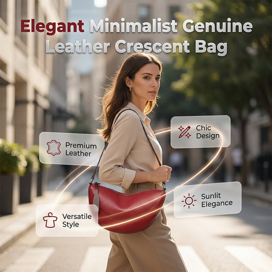 👜 LIMITED-TIME 50% OFF! ✨ Minimalist Genuine Leather Crescent Bag – Soft, Ergonomic, 4 Colors