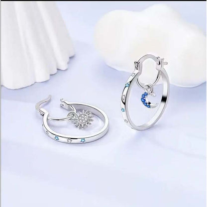 🌙 LIMITED-TIME 50% OFF! ✨ Celestial Sun & Moon Hoops – Layered, Symbolic, Hypoallergenic ✨