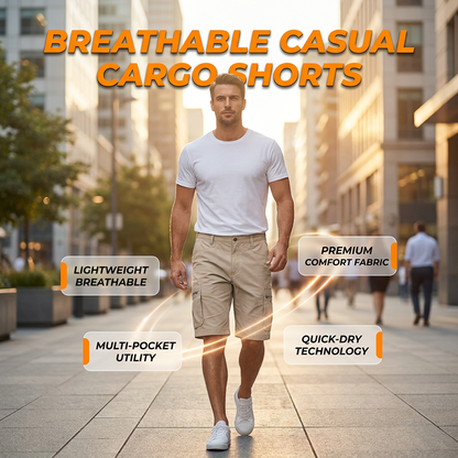 🩳 LIMITED-TIME 50% OFF! ✨ Men's Zip-Up Cargo Shorts – Breathable, Secure Pockets, Loose Fit 🏞️