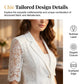 🤵‍♀️ LIMITED-TIME 50% OFF! ✨ White Lace Blazer – Slim Fit, 3/4 Sleeve, Elegant Transition 👑