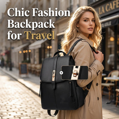🎒 LIMITED-TIME 50% OFF! ✨ Women's PU Leather Backpack – High-Capacity, Water-Resistant, Ergonomic 🖤