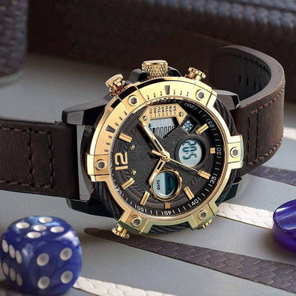 ⌚ LIMITED-TIME 50% OFF! 💥 Men's Quartz Sports Watch – Dual Display, 3ATM Waterproof, Multifunctional ✨