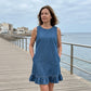 📢📢50% OFF !! ⏰Women's Sleeveless Denim Ruffle Hem Dress