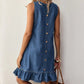 📢📢50% OFF !! ⏰Women's Sleeveless Denim Ruffle Hem Dress