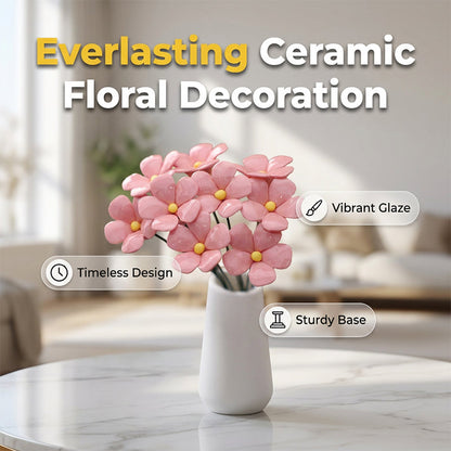 🌸 LIMITED-TIME 50% OFF! 💥 Everlasting Ceramic Floral Decoration – Glossy Finish, Zero Maintenance, 10 Pieces ✨