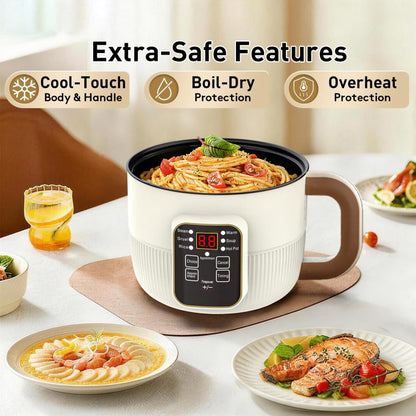 🍲 LIMITED-TIME 50% OFF! ✨ Multi-Functional Smart Electric Pot – 6 Preset Modes, Delay Timer, Steamer 🍜